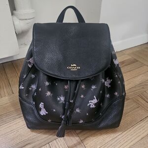Disney X Coach Elle Backpack With 101 Dalmatian Floral Print